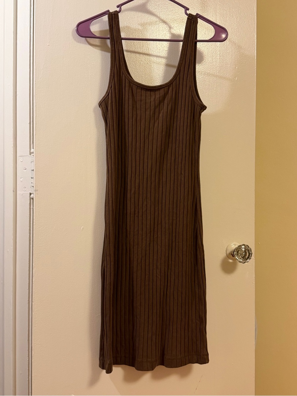 Old Navy Brown Ribbed Scoop Neck Tank Dress